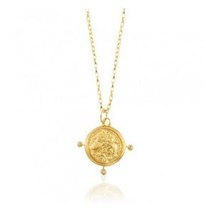 Maison Irem coin necklace with owl and stones